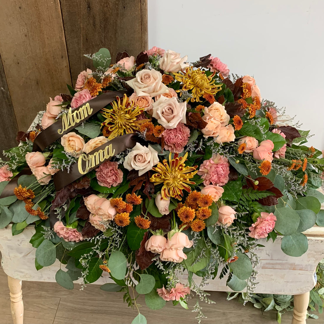 Cascading Casket Spray  (for display on an open casket)