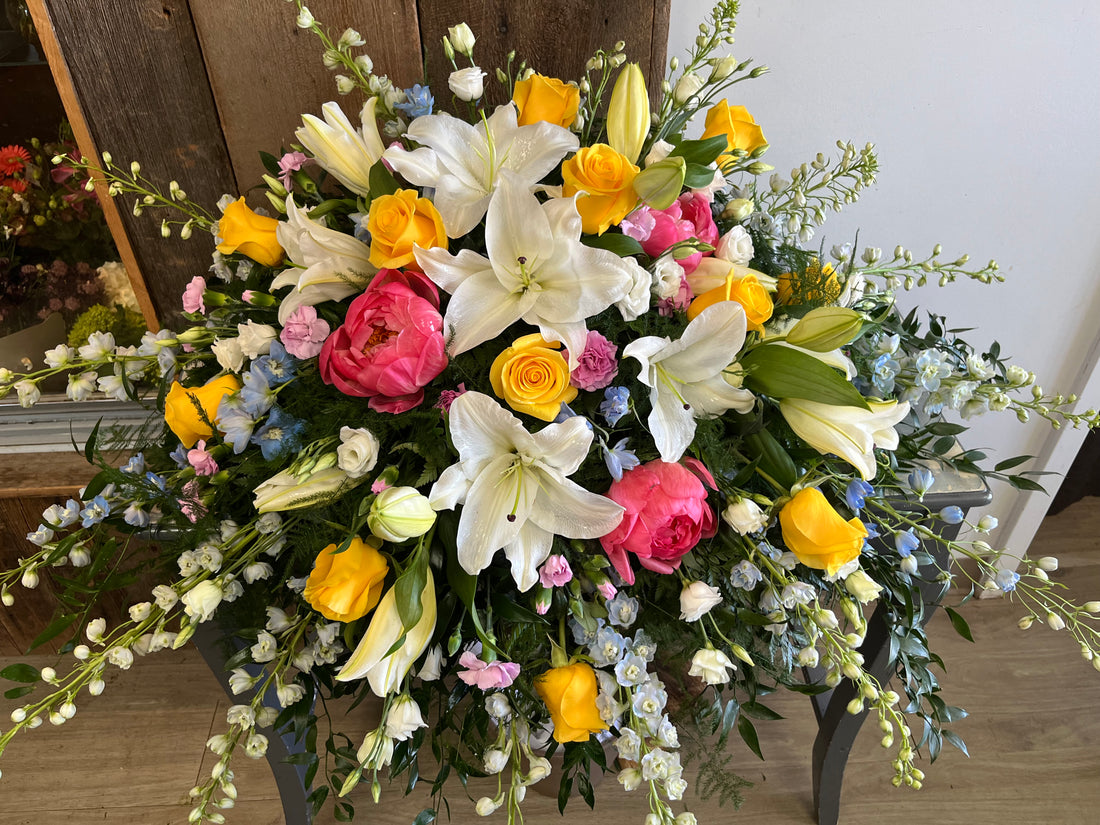 Cascading Casket Spray  (for display on an open casket)