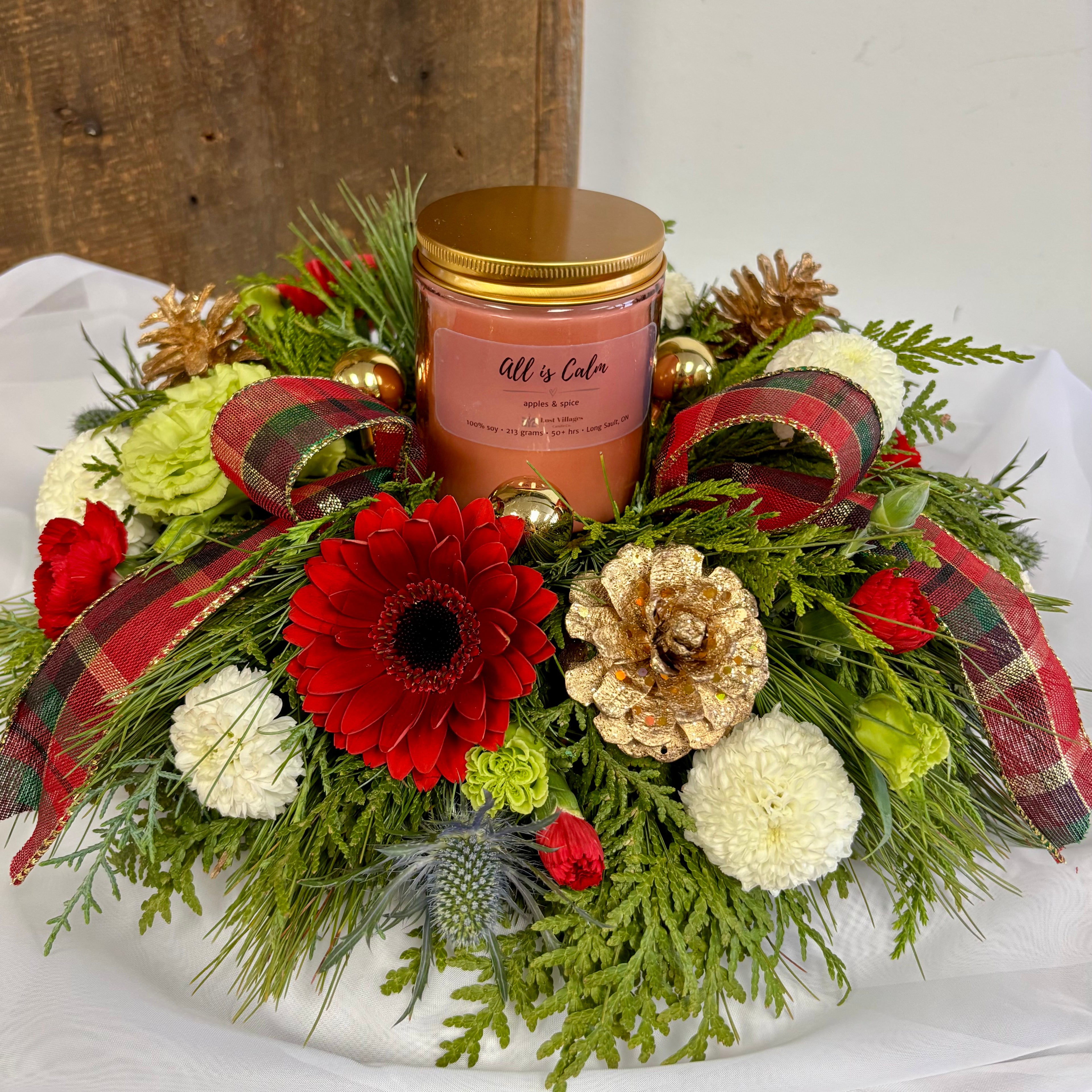 Christmas Scented Candle Centrepiece