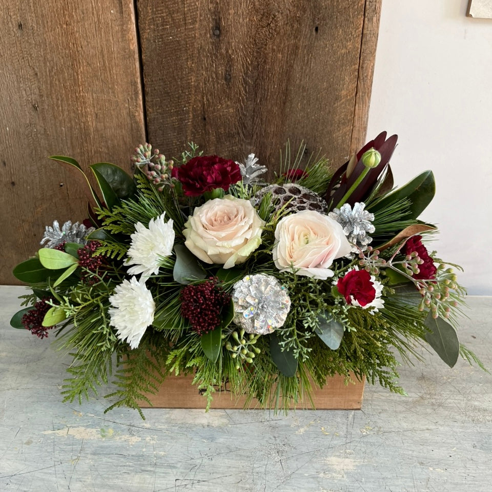Floral Winter Box Centrepiece (Small Box)