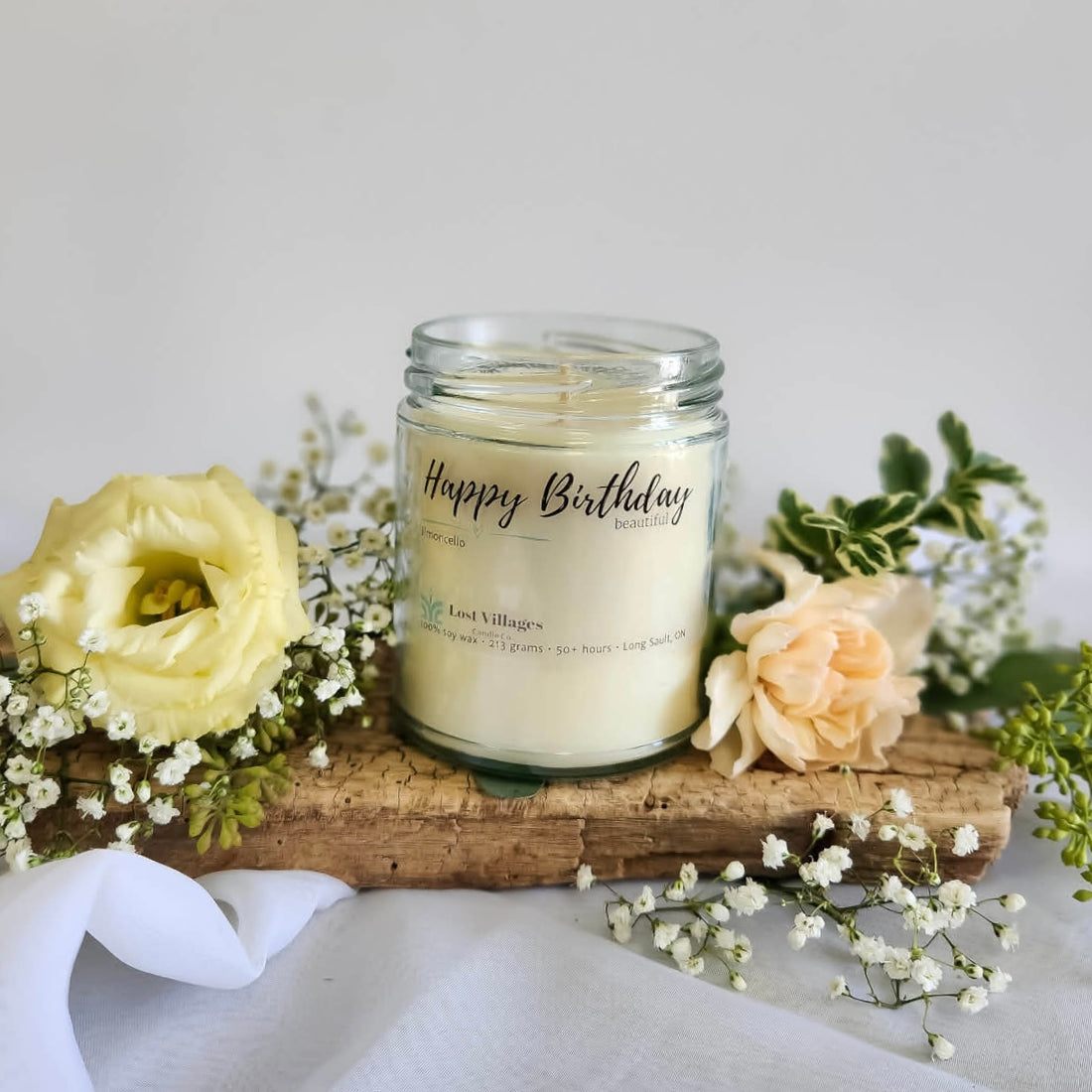Candle - Happy Birthday Beautiful ~ Limoncello