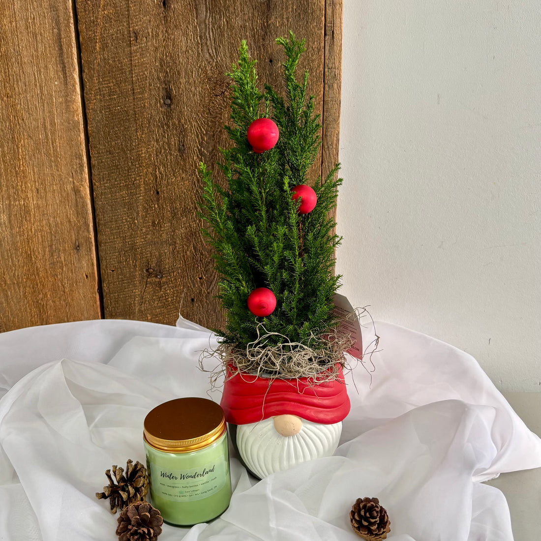 Gnome for Christmas with candle gift set