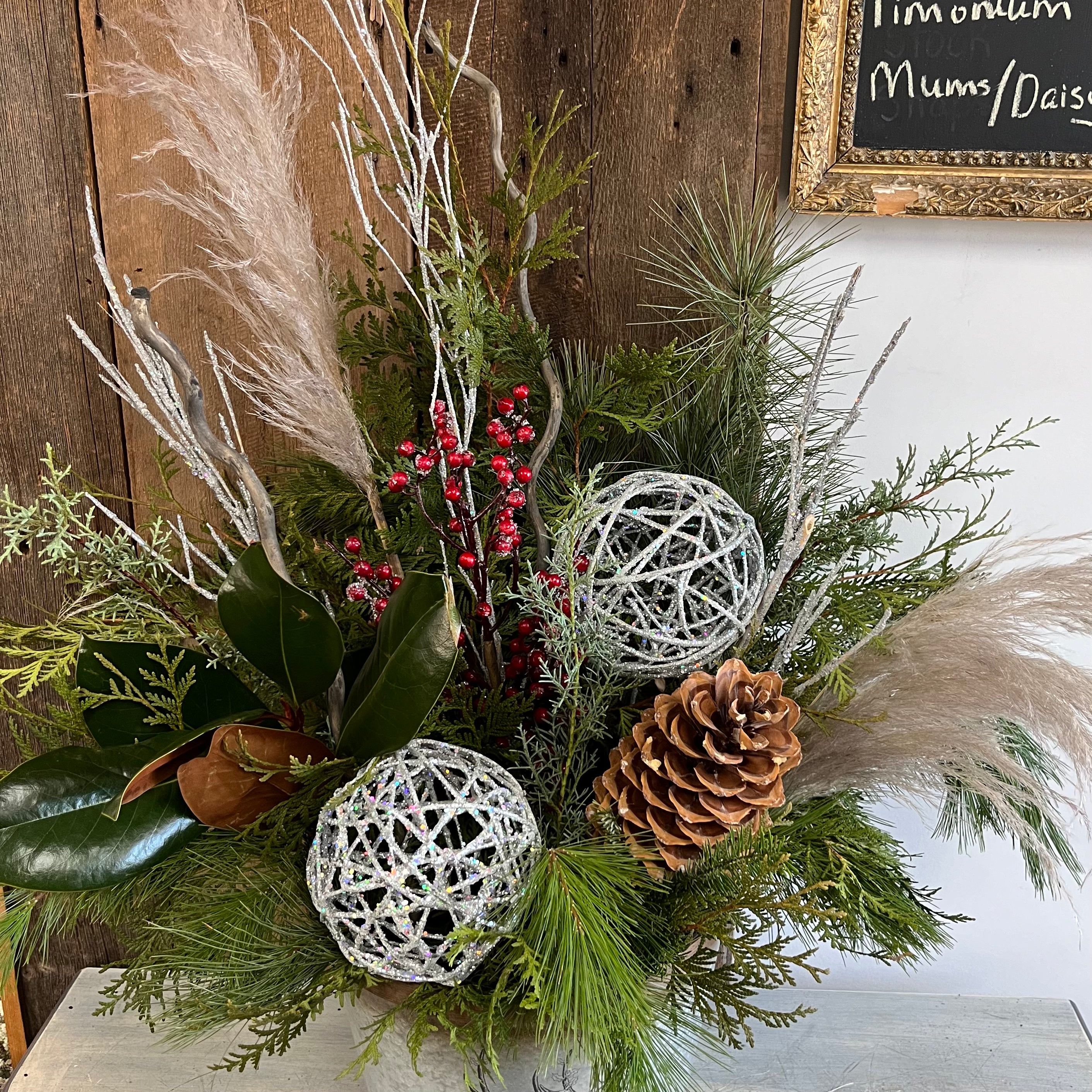 Custom Outdoor Winter Arrangement