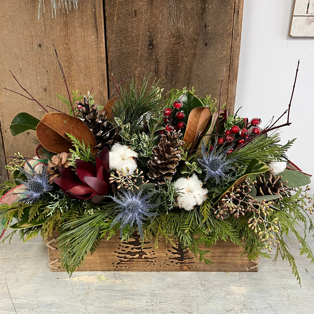 Rustic Winter Centrepiece