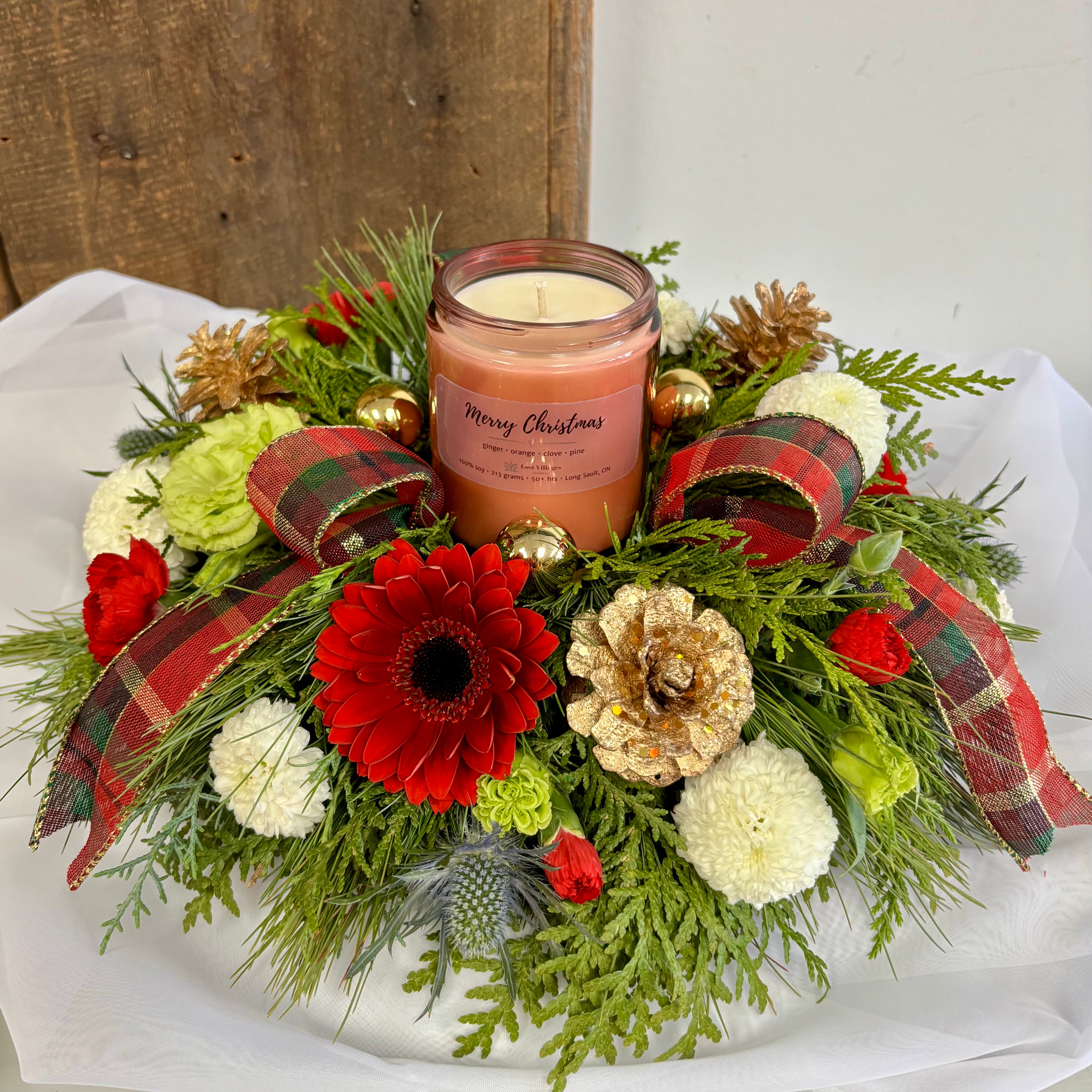 Christmas Scented Candle Centrepiece