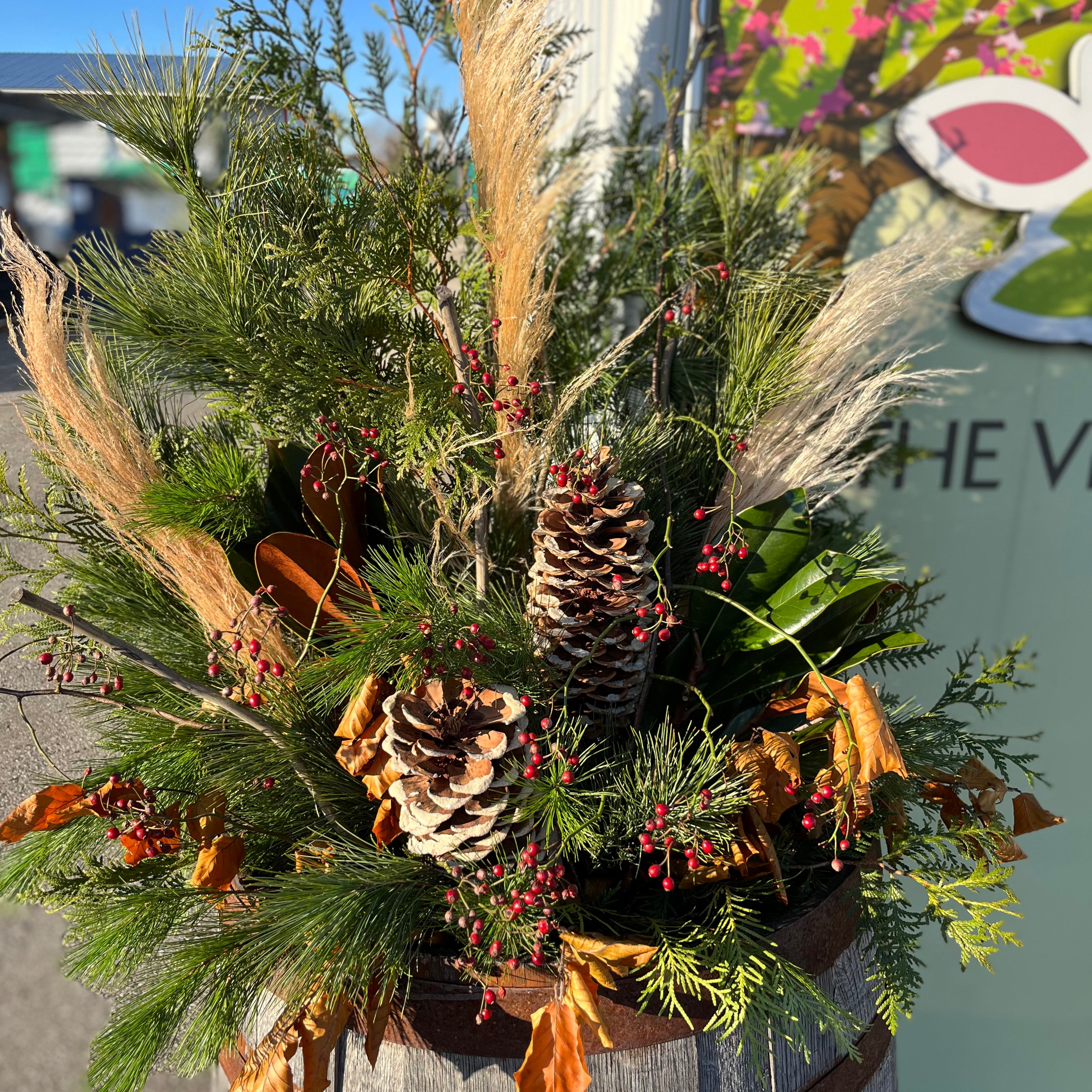 Custom Outdoor Winter Arrangement