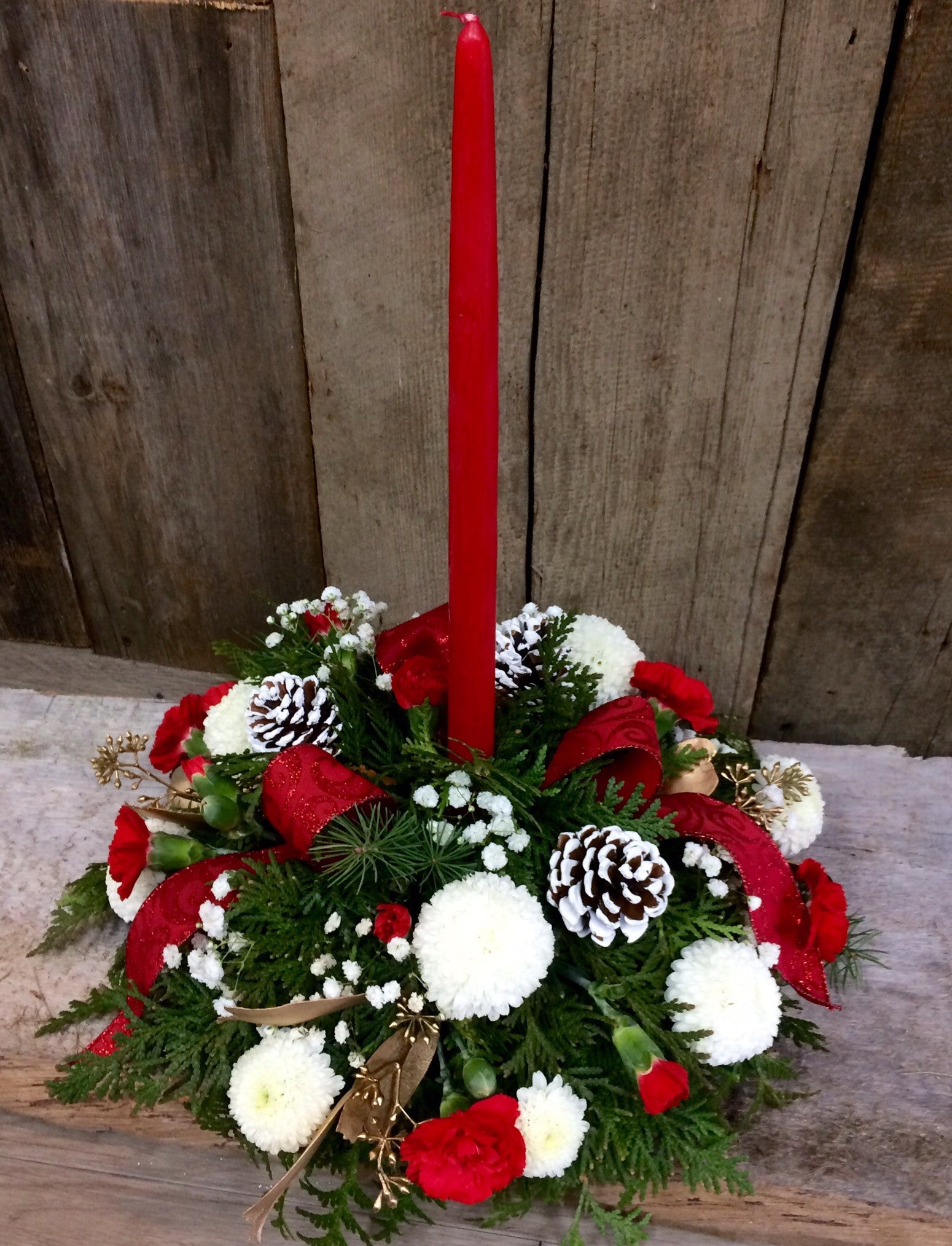 Christmas Joy ~ Single Candle Centerpiece