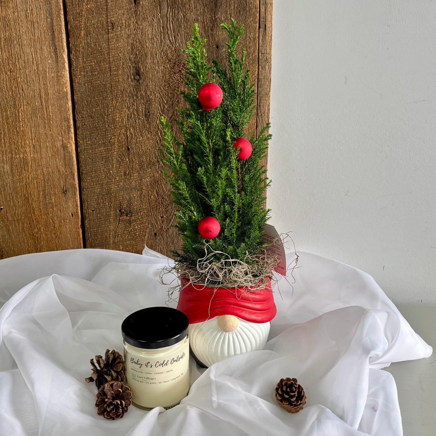 Gnome for Christmas with candle gift set