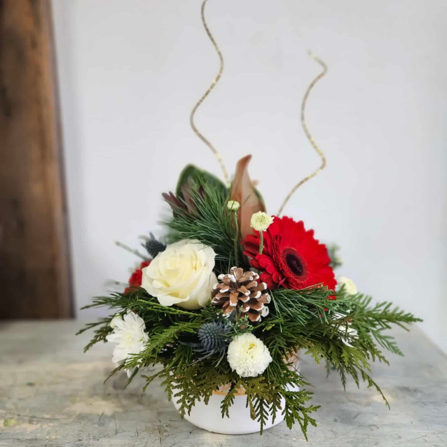 Floral Christmas Centerpiece
