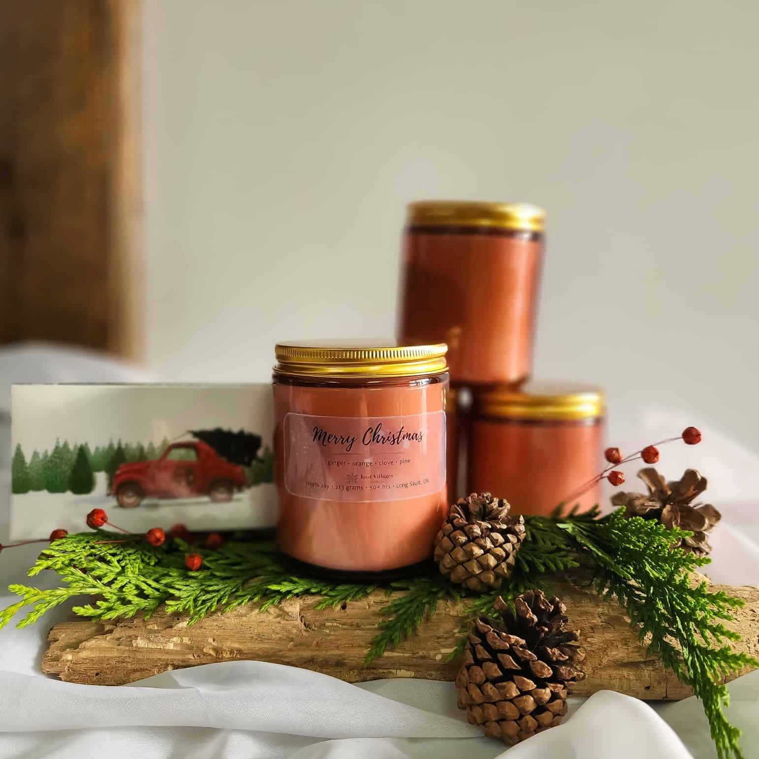 Christmas Scented Candle Centrepiece