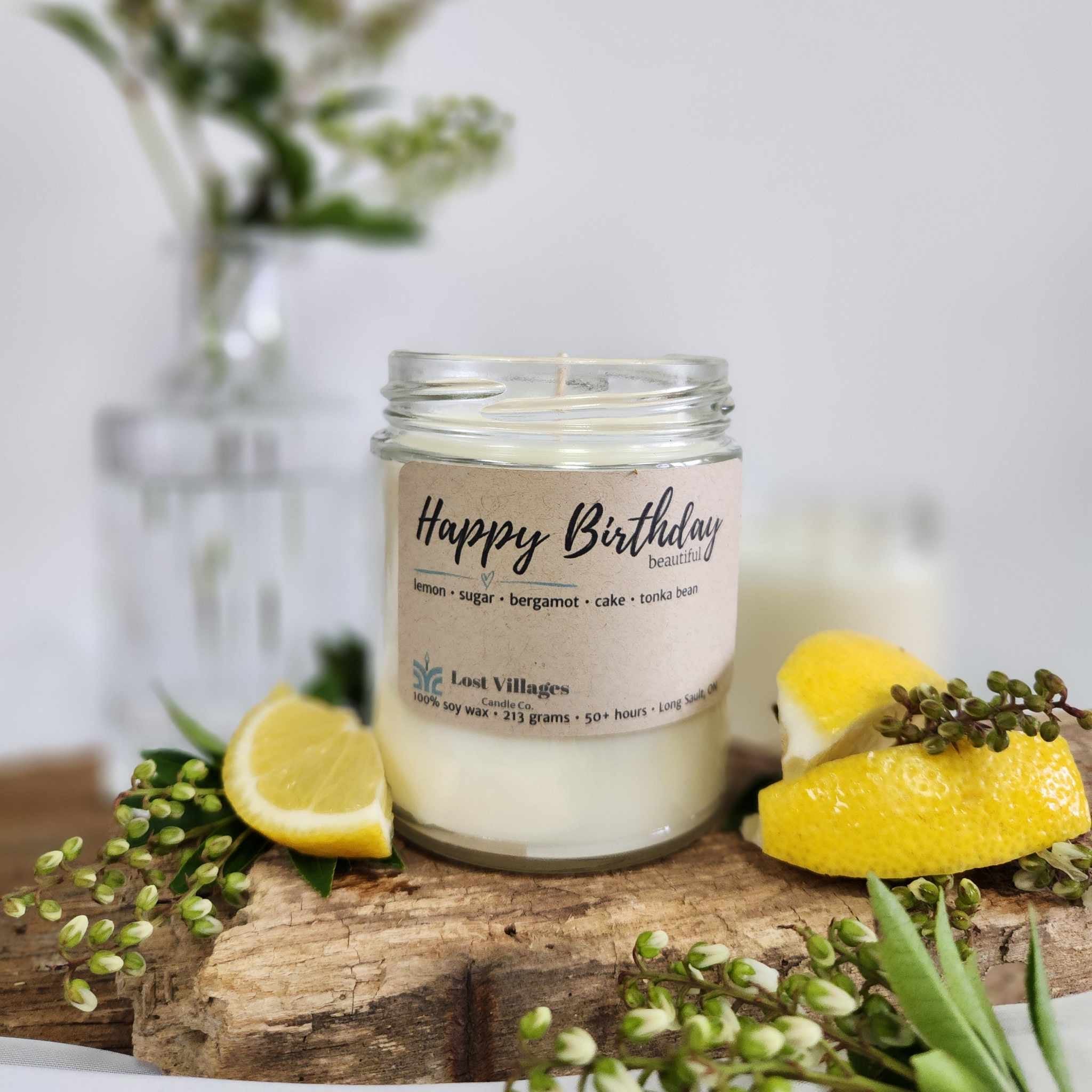 Candle - Happy Birthday Beautiful ~ Limoncello