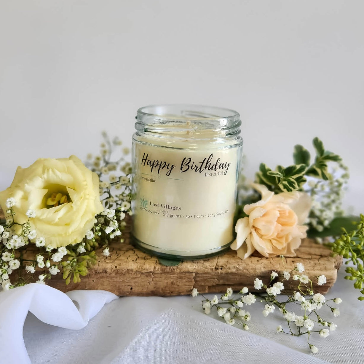 Candle - Happy Birthday Beautiful ~ Limoncello