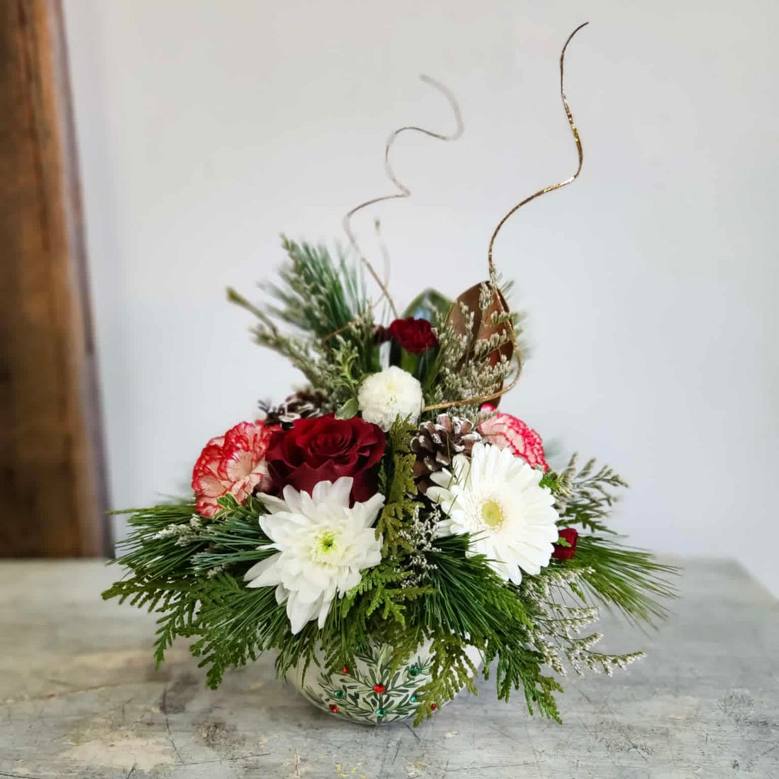 Floral Christmas Centerpiece