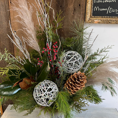 Custom Outdoor Winter Arrangement