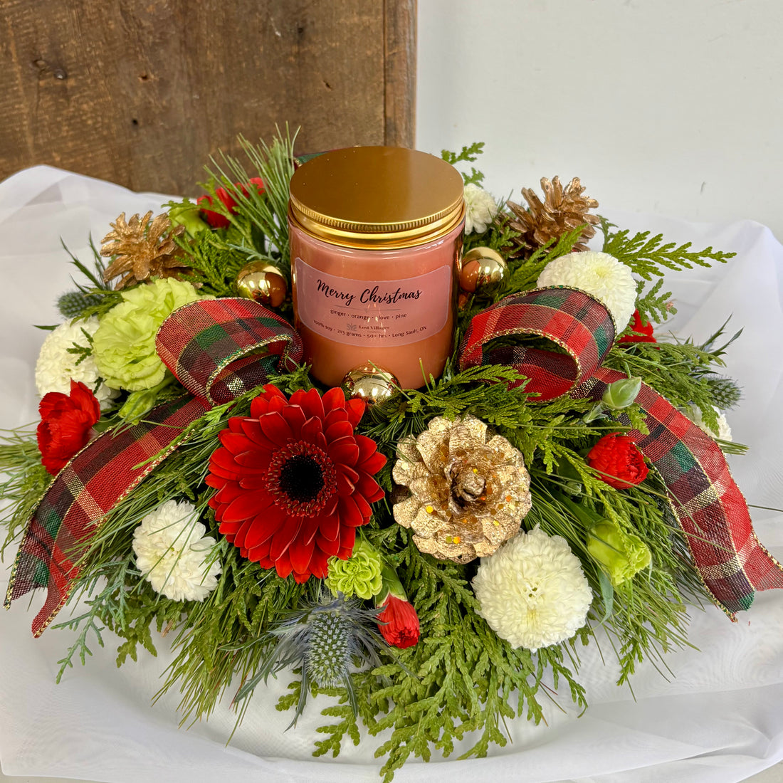 Christmas Scented Candle Centrepiece