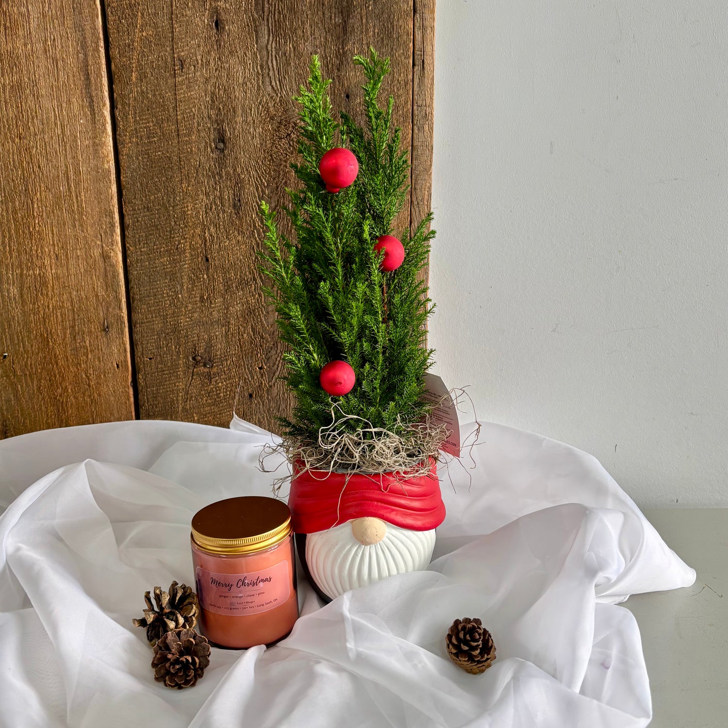 Gnome for Christmas with candle gift set