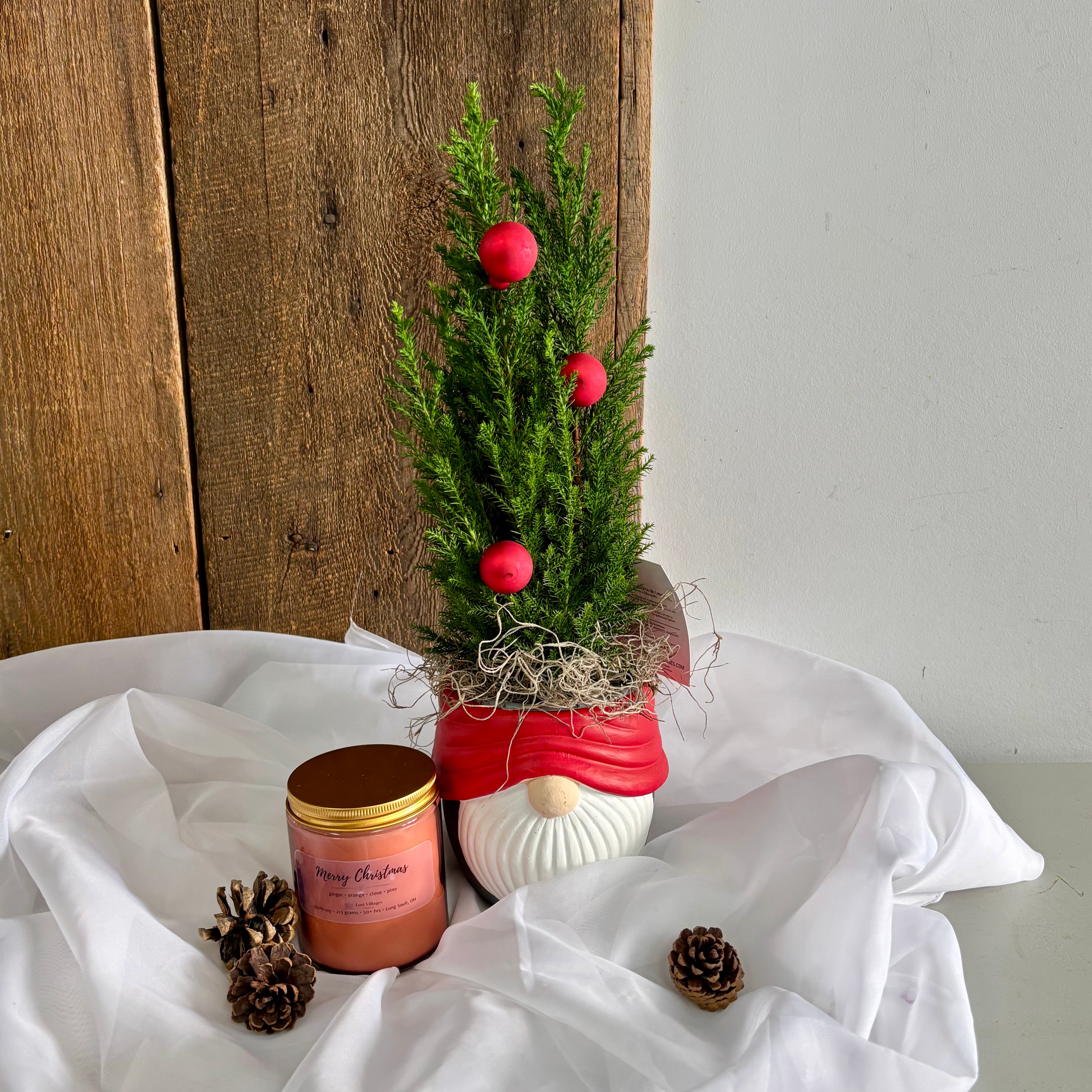 Gnome for Christmas with candle gift set