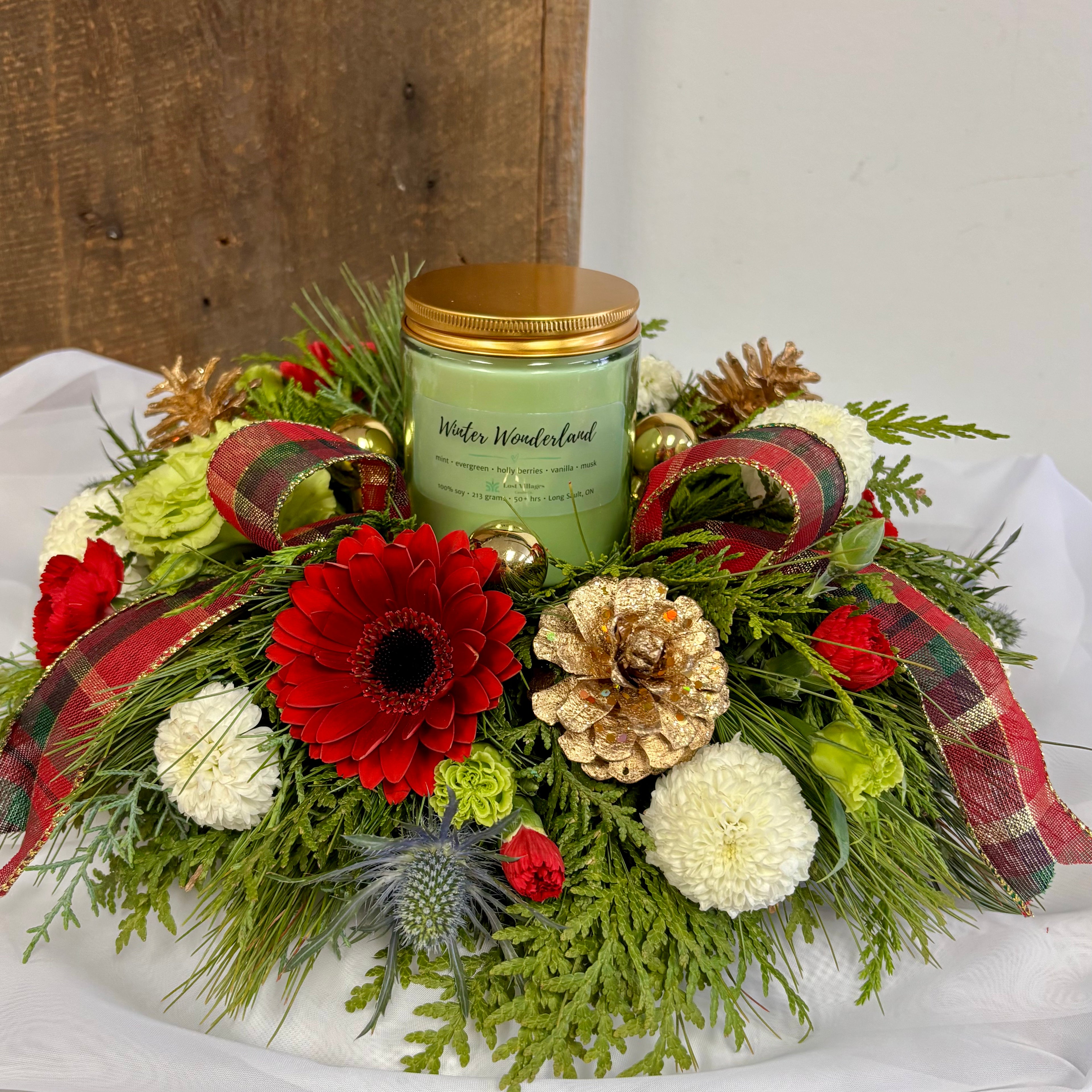 Christmas Scented Candle Centrepiece