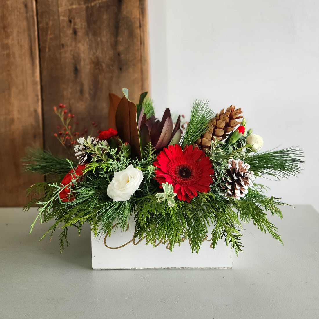 Floral Winter Box Centrepiece (Small Box)