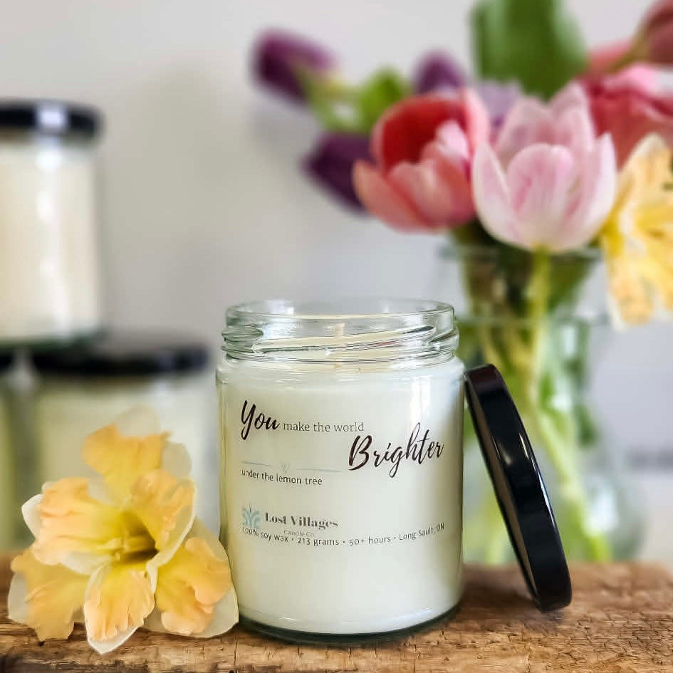 Candle - You make the World Brighter ~ Under the Lemon Tree