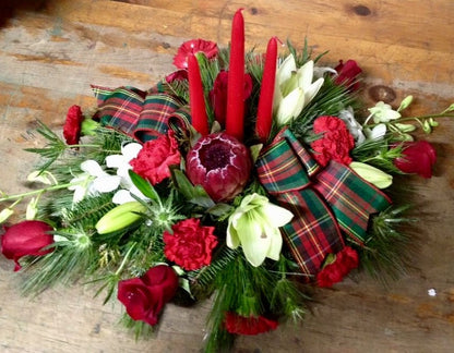 Christmas Elegance ~ Triple Candle Centerpiece