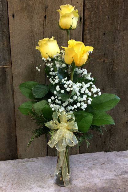 Three Roses in Vase