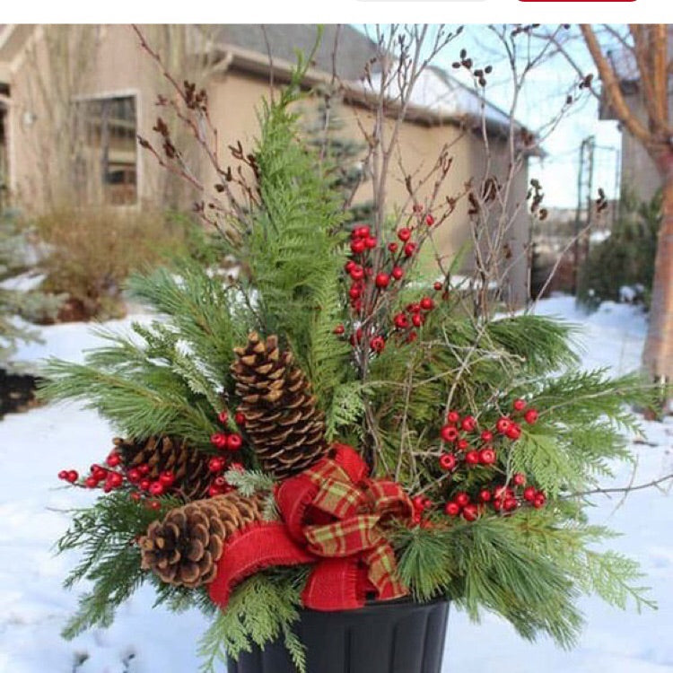 Custom Outdoor Winter Arrangement
