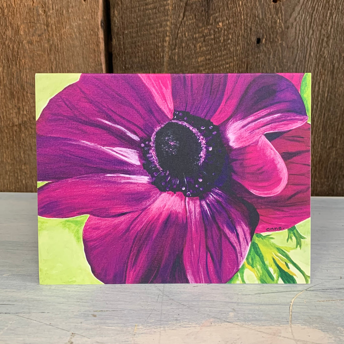 Floral Card ~ Purple Anemone