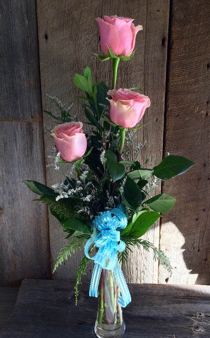 Three Roses in Vase